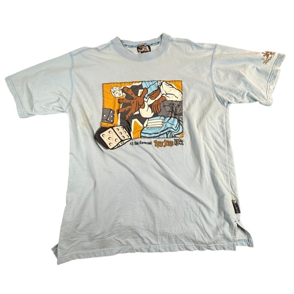 Vintage Raw‎ Blue A.B.R T-Shirt. Hip Hop DJ. Size XL